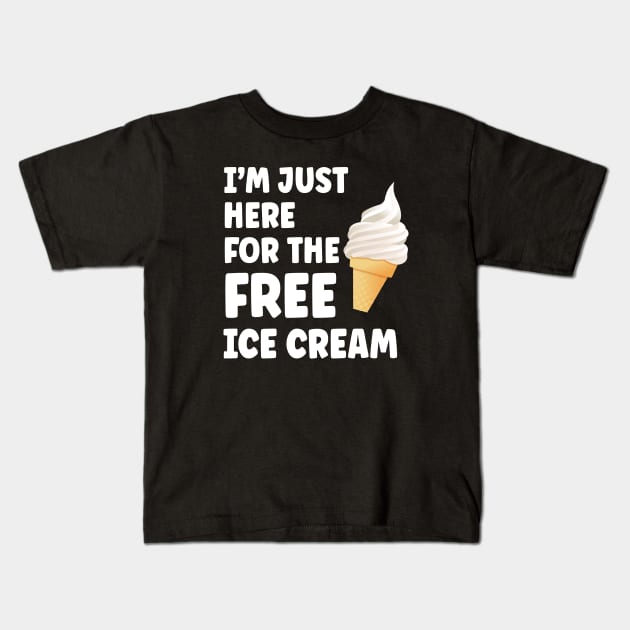 I'm Just Here For The Free Ice Cream Cruise Ship Kids T-Shirt by BDAZ